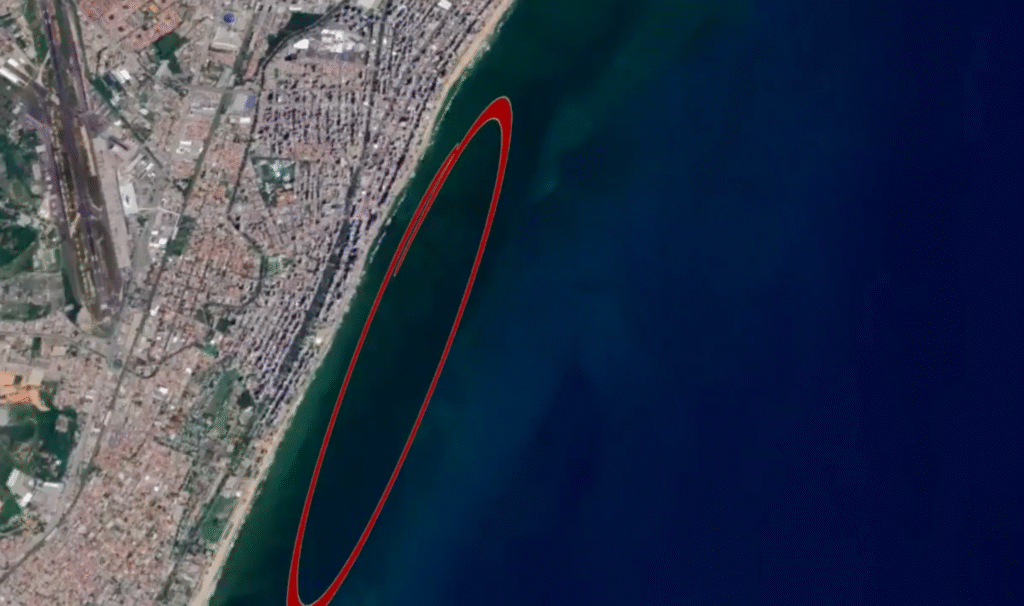 Visão do canal pelo Google Earth.